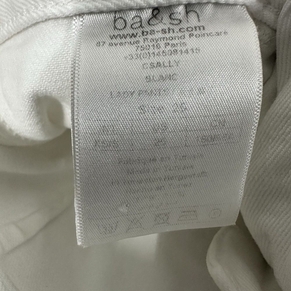 ba&sh Sally Jeans Women's 25 White Blanc Straight Leg Mid-Rise Slim Fit Bash‎ - Picture 12 of 13